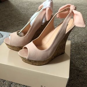 Suede wedge heels
